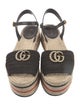 Gucci Faux Pearl Accents Leather Espadrilles