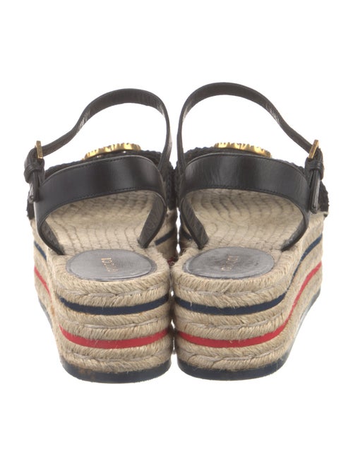 Gucci Faux Pearl Accents Leather Espadrilles