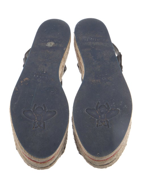 Gucci Faux Pearl Accents Leather Espadrilles