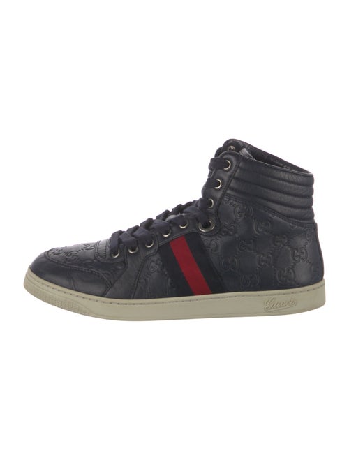 Gucci Web Accent Leather Sneakers