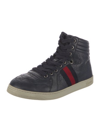 Gucci Web Accent Leather Sneakers