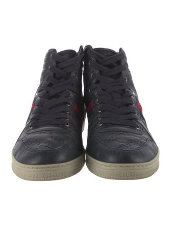 Gucci Web Accent Leather Sneakers