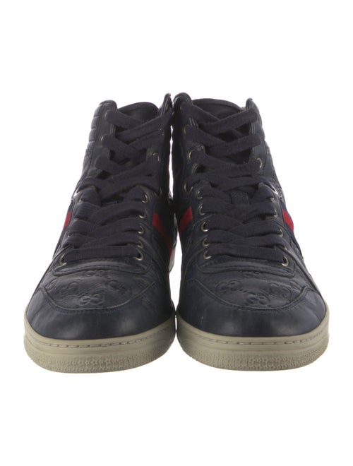Gucci Web Accent Leather Sneakers