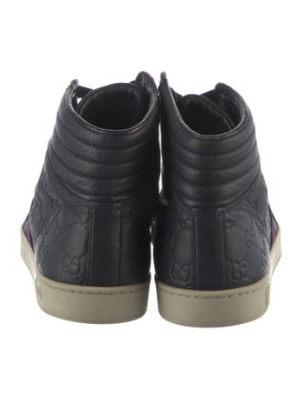 Gucci Web Accent Leather Sneakers