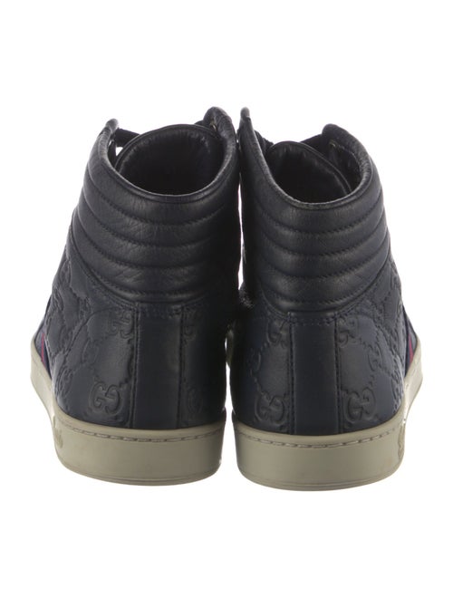 Gucci Web Accent Leather Sneakers