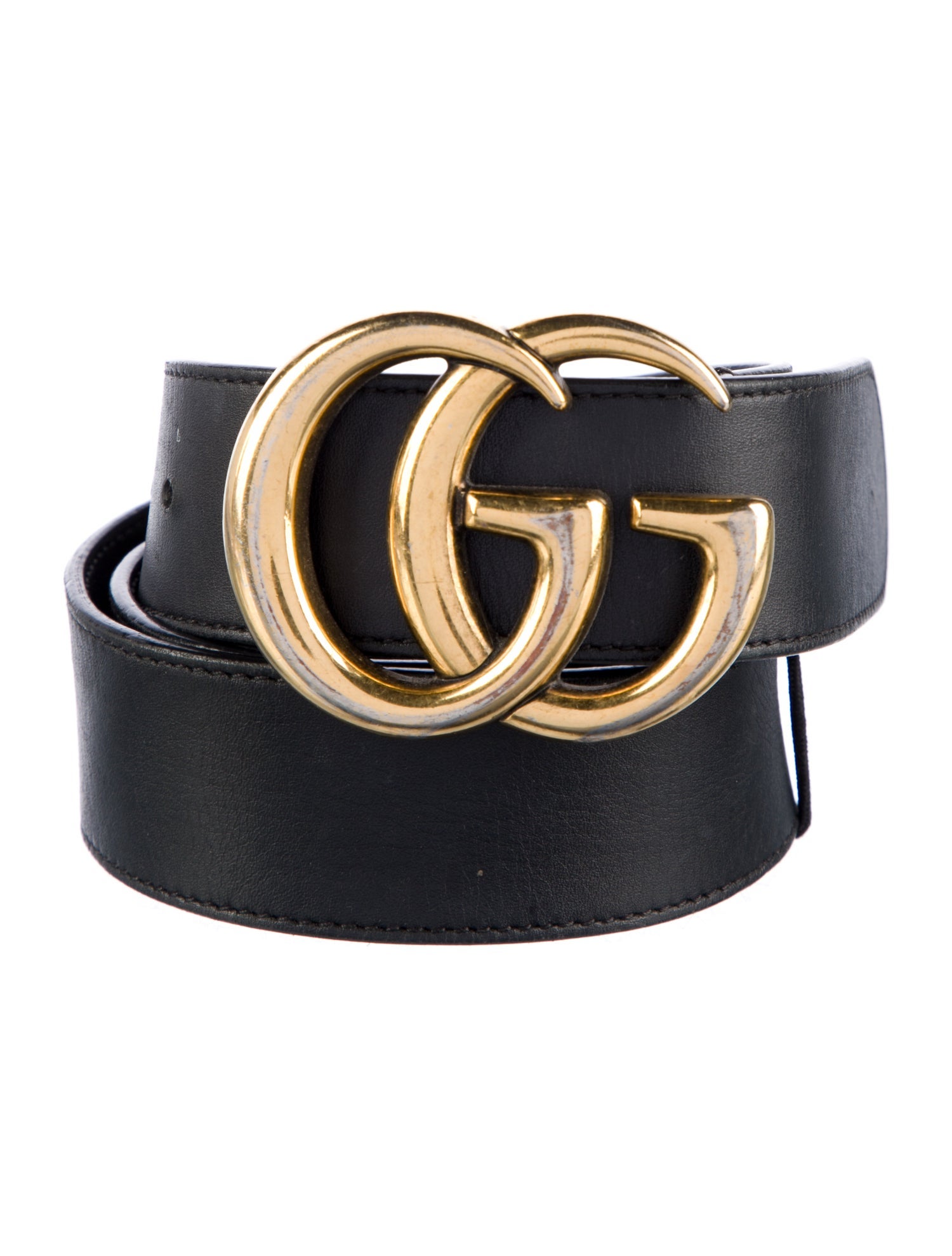 Gucci Leather belt with Double G buckle Double G Logo Belt
