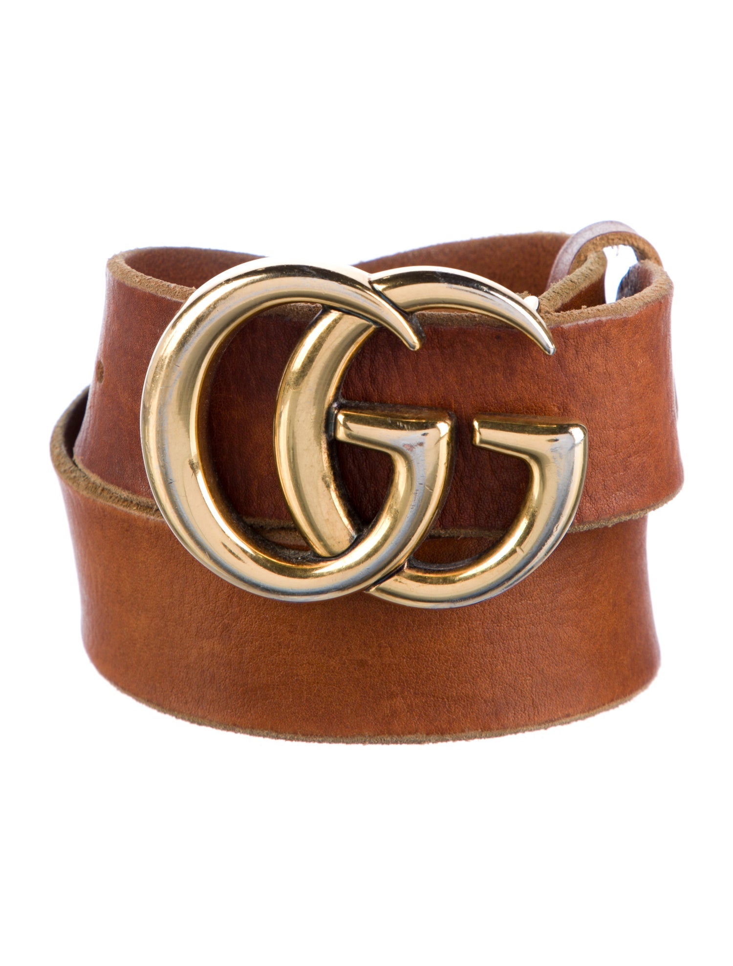 Gucci Double G Logo Leather Belt