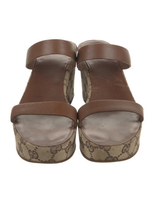 Gucci GG Canvas Leather Slides