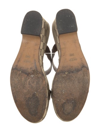 Gucci GG Canvas Leather Slides