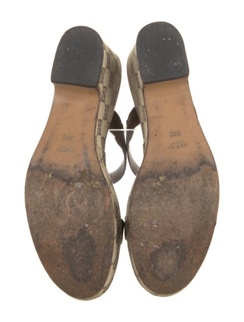 Gucci GG Canvas Leather Slides