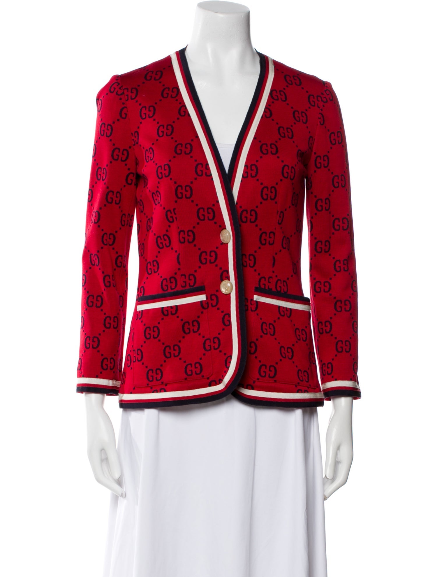 Gucci Printed V-Neck Sweater