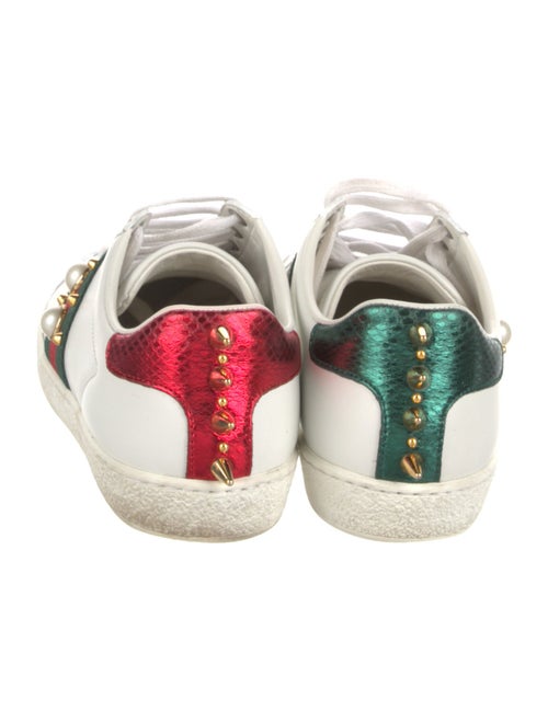 Gucci Web Accent Leather Sneakers