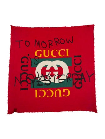 Gucci 'Tomorrow is Yesterday' Web Accent Shawl