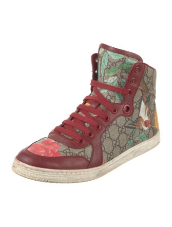 Gucci GG Supreme Leather Trim Embellishment Sneakers