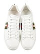 Gucci Faux Pearl Accents Leather Sneakers