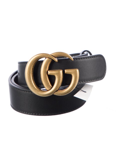 Gucci Double G Logo Leather Belt