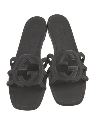 Gucci Interlocking G Logo Rubber Slides