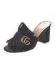 Gucci Double G Logo Suede Slides