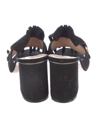 Gucci Double G Logo Suede Slides