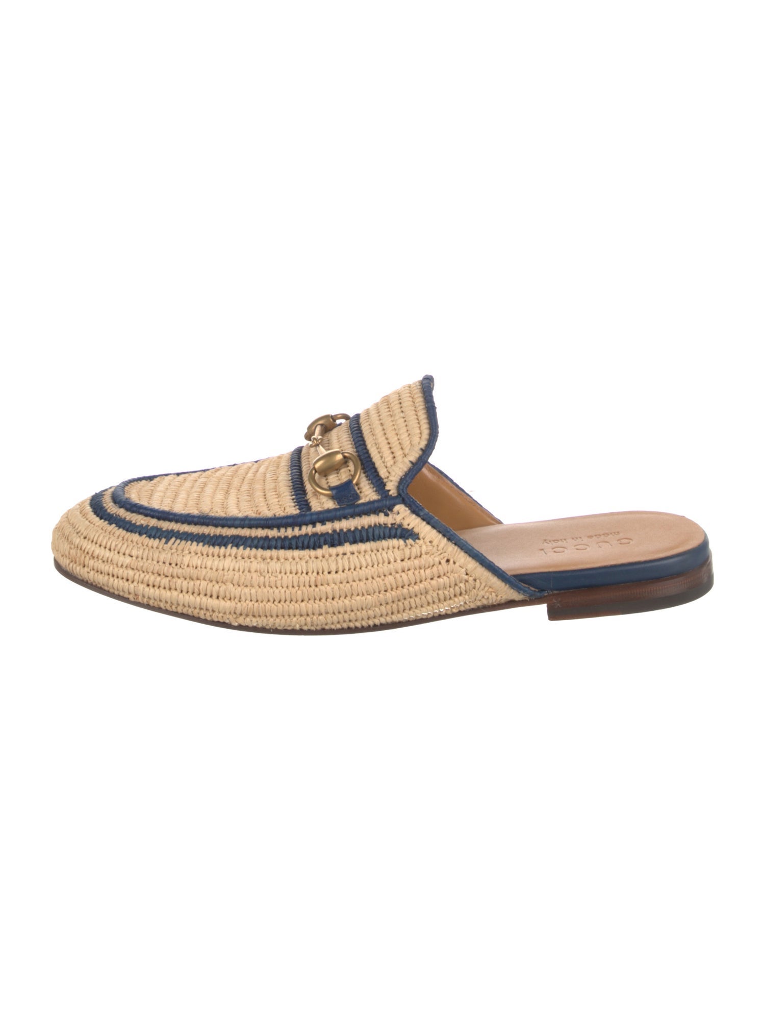 Gucci Horsebit Accent Raffia Slippers w/ Tags