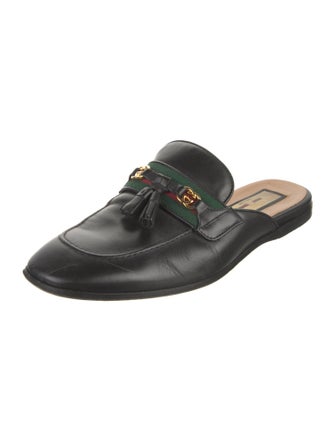 Gucci Web Accent Leather Mules