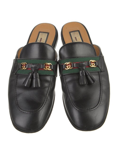 Gucci Web Accent Leather Mules