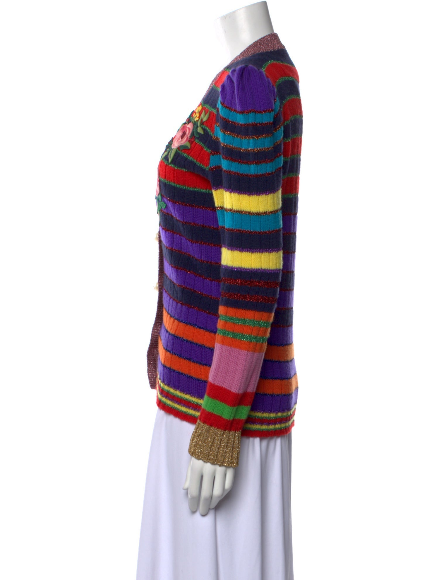 Gucci Striped V-Neck Sweater