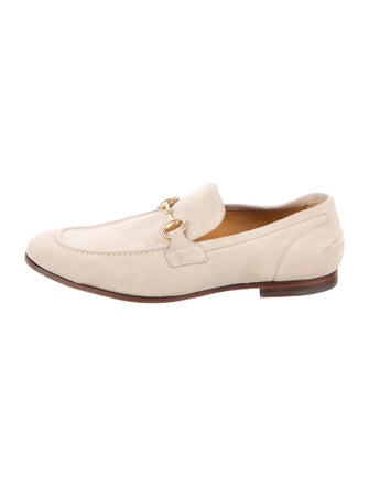 Gucci Web Accent Suede Loafers