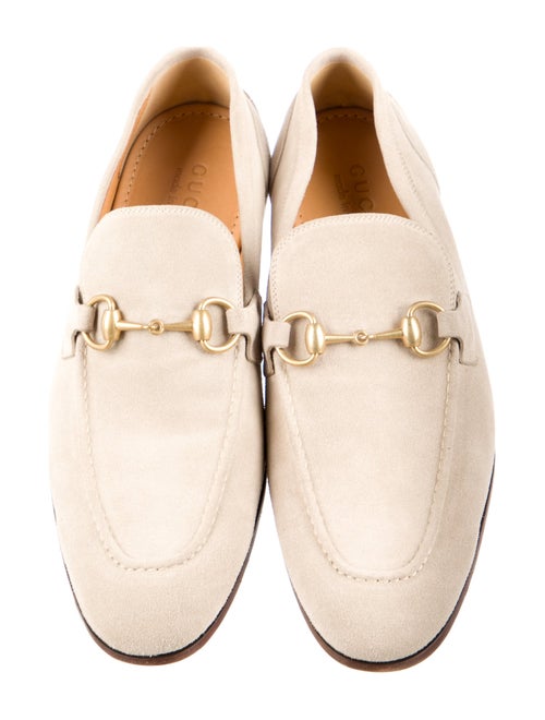Gucci Web Accent Suede Loafers