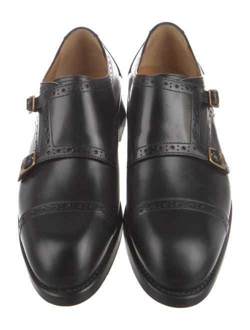 Gucci Interlocking G Logo Leather Monk Straps