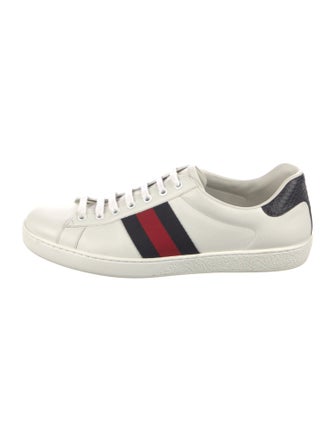 Gucci Web Accent Leather Sneakers