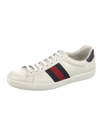 Gucci Web Accent Leather Sneakers