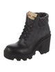 Gucci GG Supreme Leather Trim Embellishment Combat Boots
