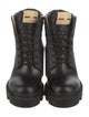 Gucci GG Supreme Leather Trim Embellishment Combat Boots