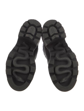 Gucci GG Supreme Leather Trim Embellishment Combat Boots