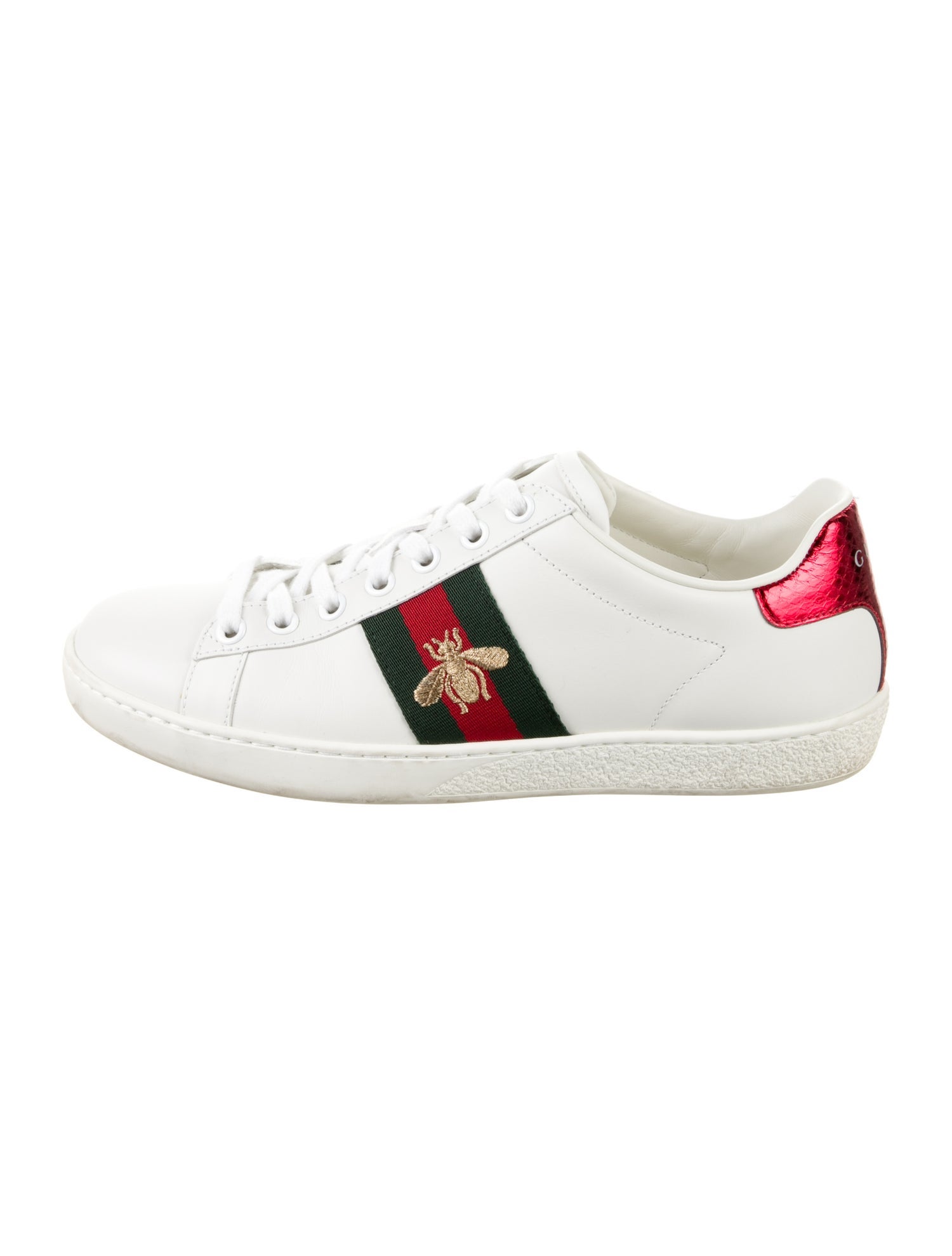 Gucci Web Accent Leather Sneakers
