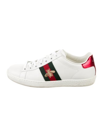 Gucci Web Accent Leather Sneakers