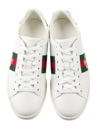 Gucci Web Accent Leather Sneakers