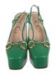 Gucci Horsebit Accent Leather Slingback Pumps