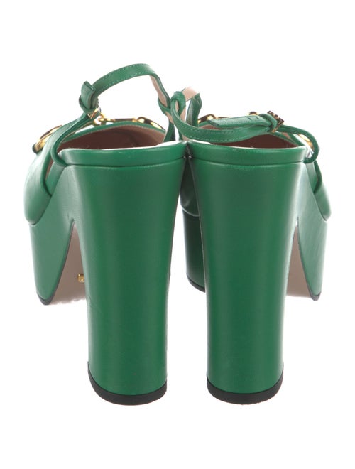 Gucci Horsebit Accent Leather Slingback Pumps