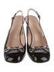 Gucci Horsebit Accent Patent Leather Slingback Pumps