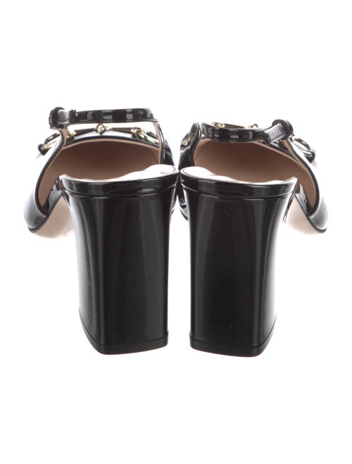 Gucci Horsebit Accent Patent Leather Slingback Pumps