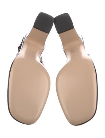 Gucci Horsebit Accent Patent Leather Slingback Pumps