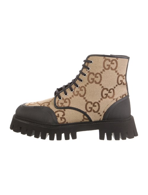 Gucci GG Canvas Canvas Lace-Up Boots
