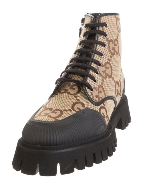 Gucci GG Canvas Canvas Lace-Up Boots