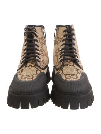 Gucci GG Canvas Canvas Lace-Up Boots
