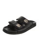 Gucci Double G Logo Leather Slides