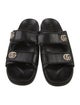 Gucci Double G Logo Leather Slides