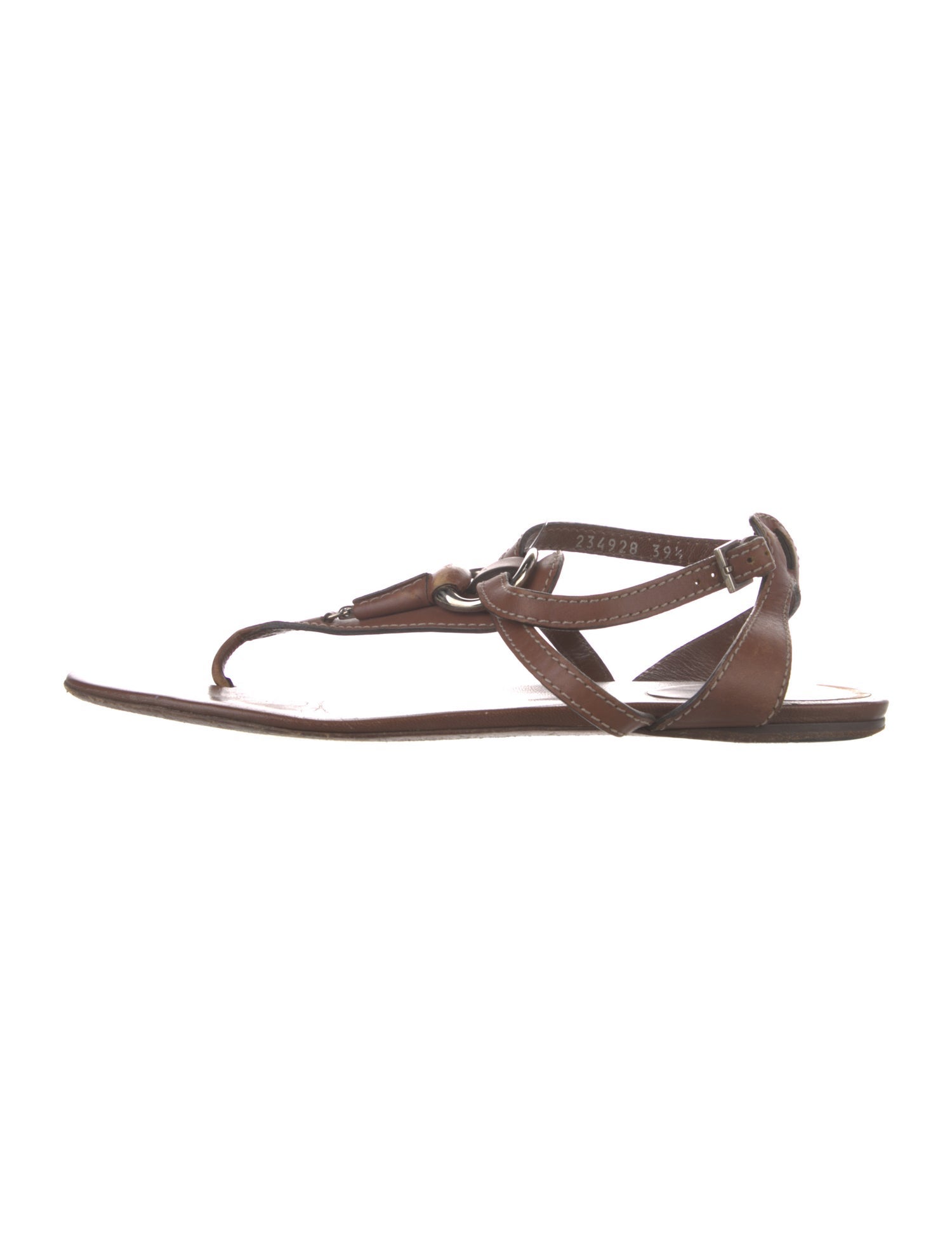 Gucci Hasler Horsebit Accent Leather Sandals