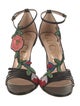 Gucci Leather Floral Print Sandals